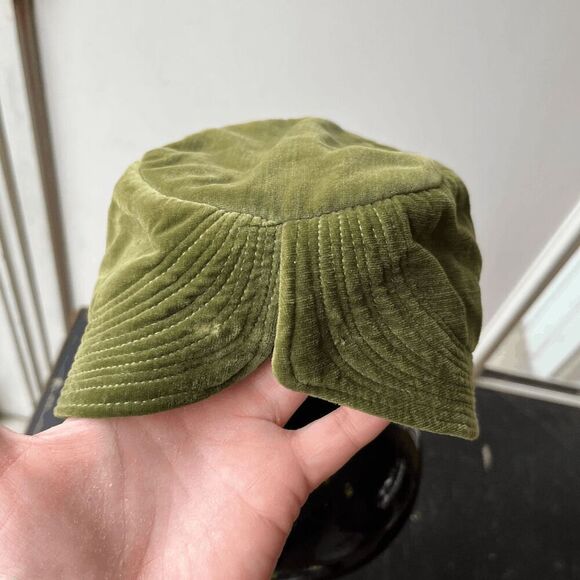 VTG 40s Madcaps Paris–New York Green Velveteen Bonnet Hat Designer Millinery main image 5